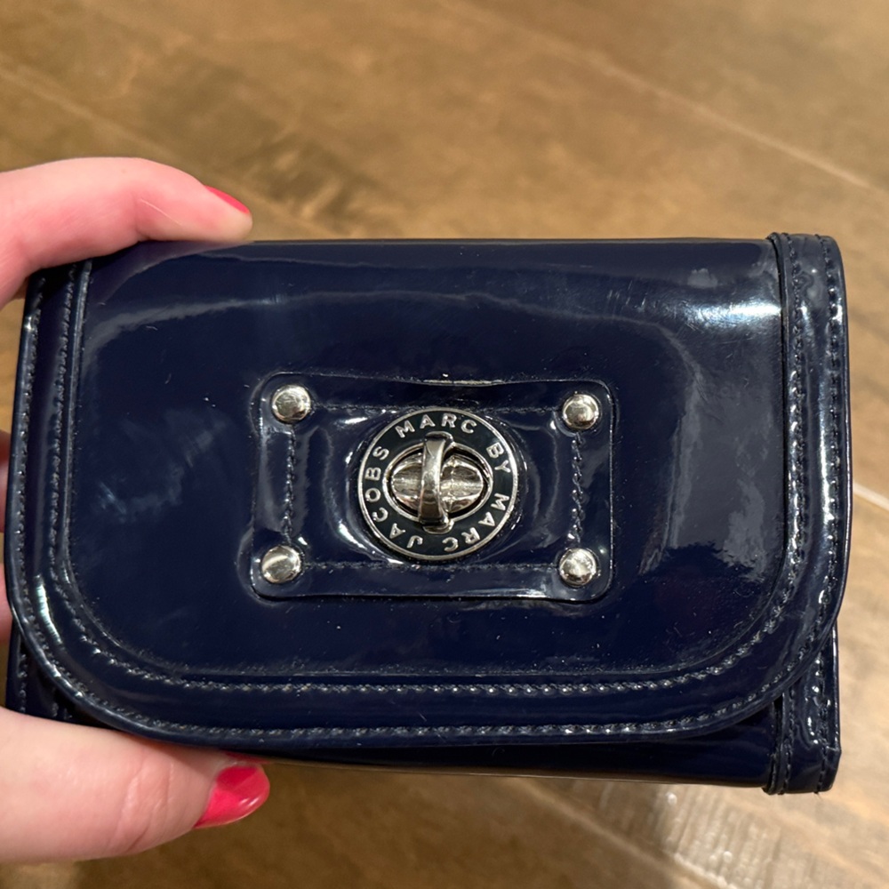 Marc Jacobs Dark Blue Patent Leather Wallet